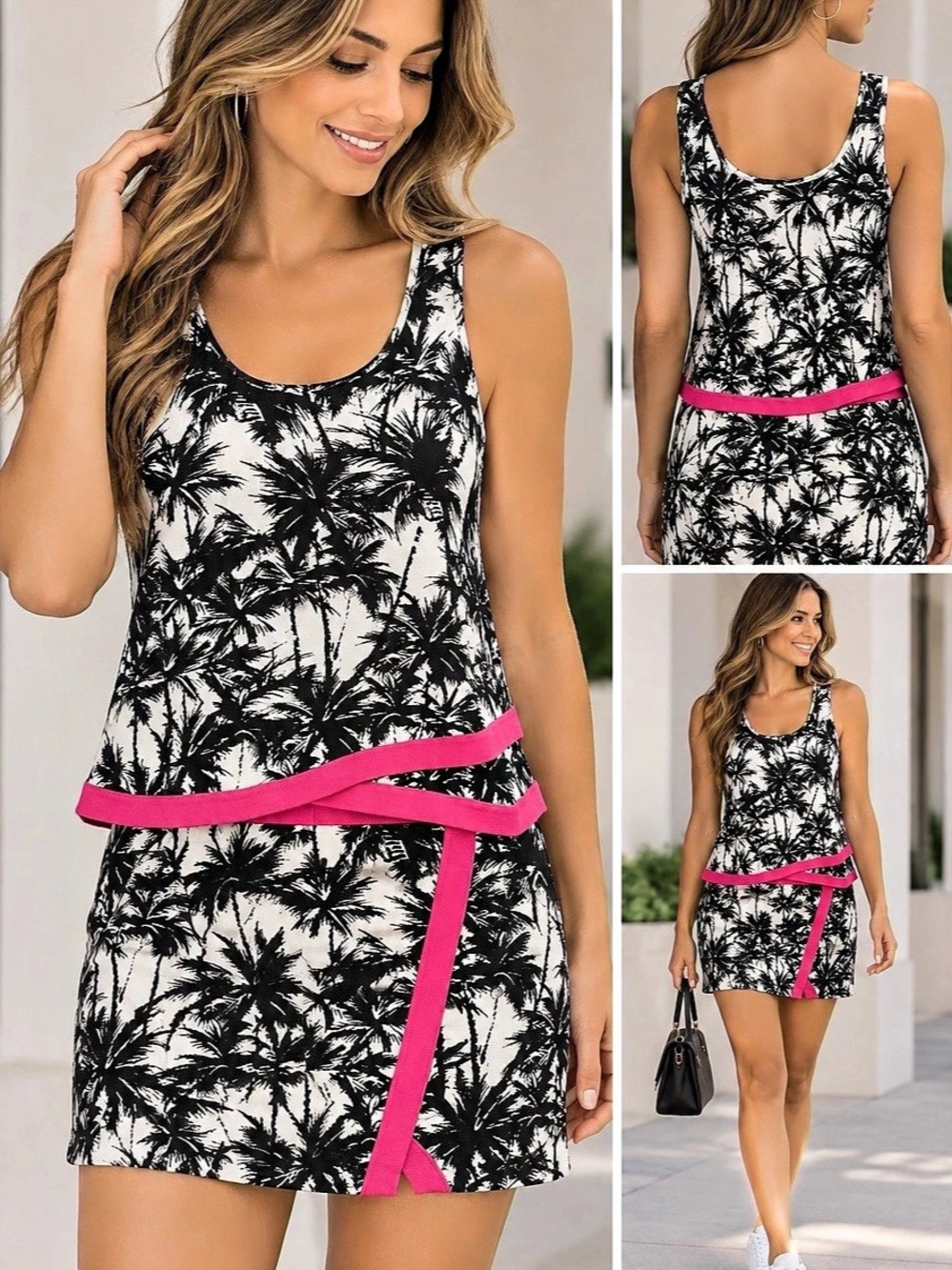 INC International Concepts Floral 2 pices in Black & Pink Size Large NWT